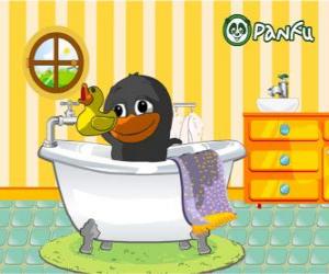yapboz Bolly banyo, hayvan Panfu siyah